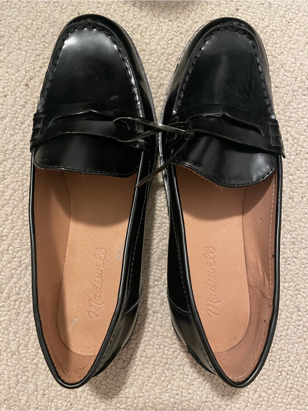 Madewell Black Leather Penny Loafers